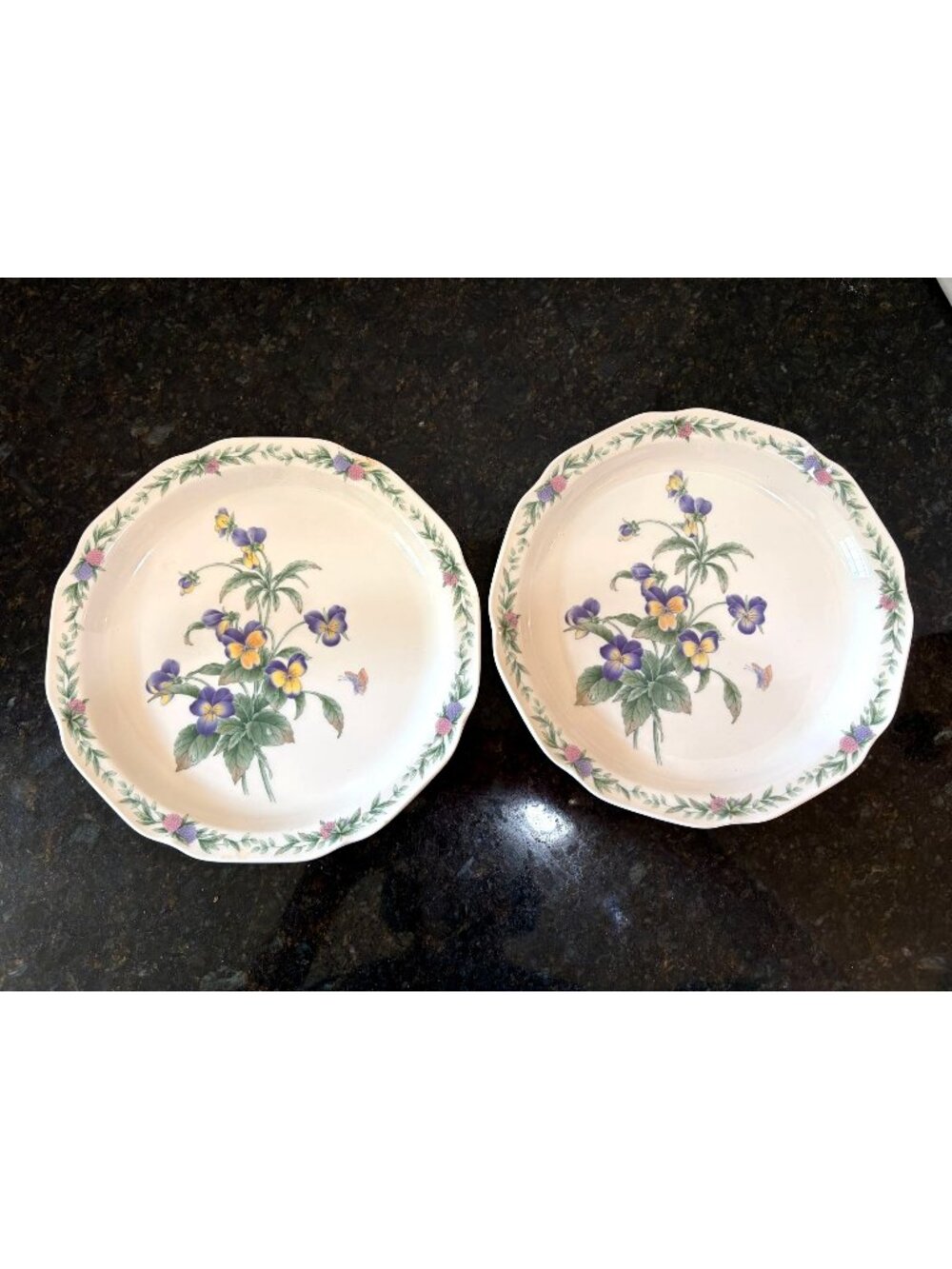 Noritake Gala Cuisine "Conservatory" 8 1/4" Salad Plates Japan (Qty. 2)